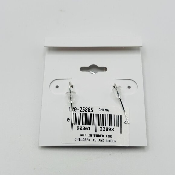 Lori’s Gifts Silver Tone Dangle Earrings Open Floral Drop Sensitive Ears Jewelry - Picture 3 of 3